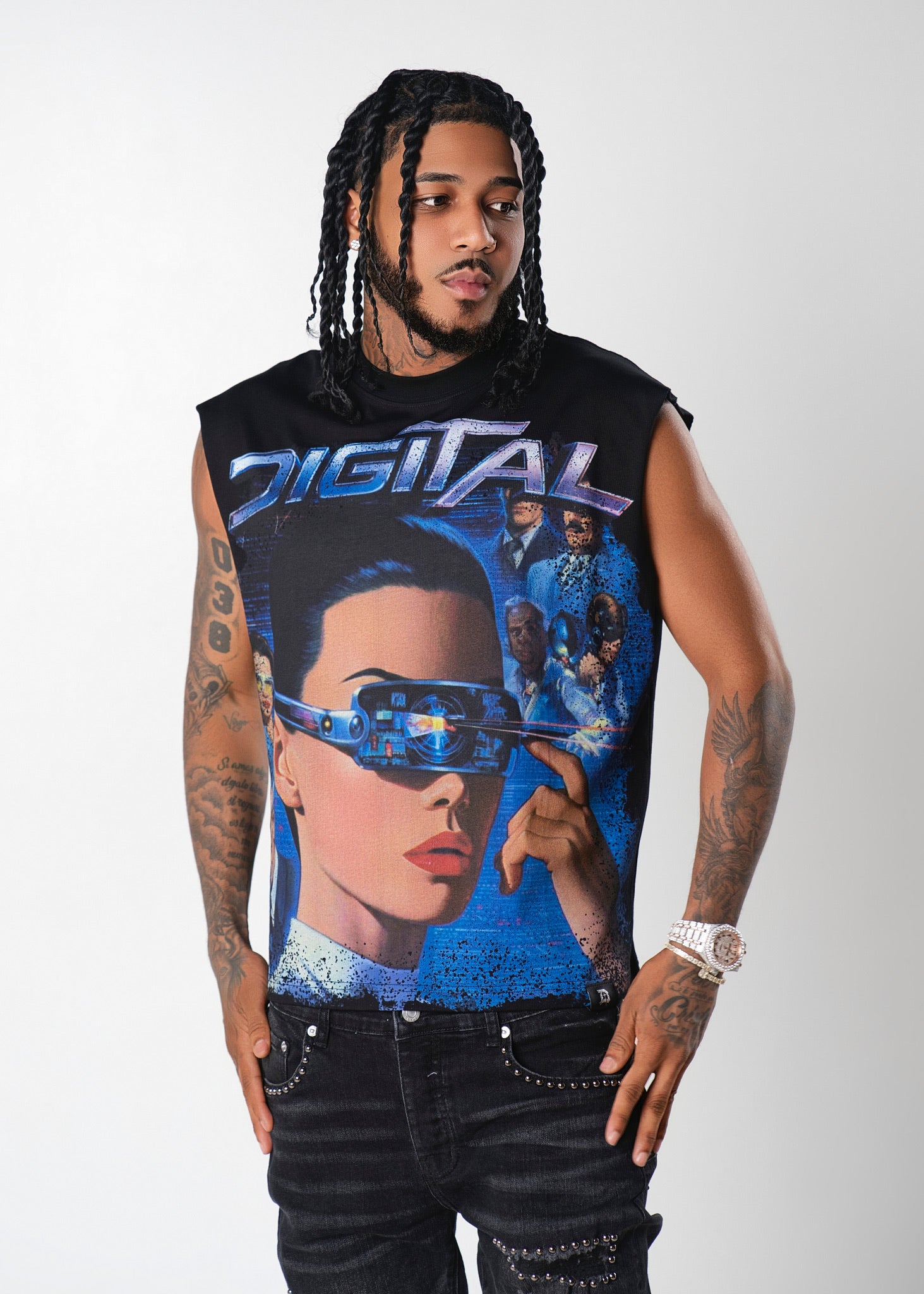 DIGITAL VIRTUAL GIRL SLEEVELESS TEE
