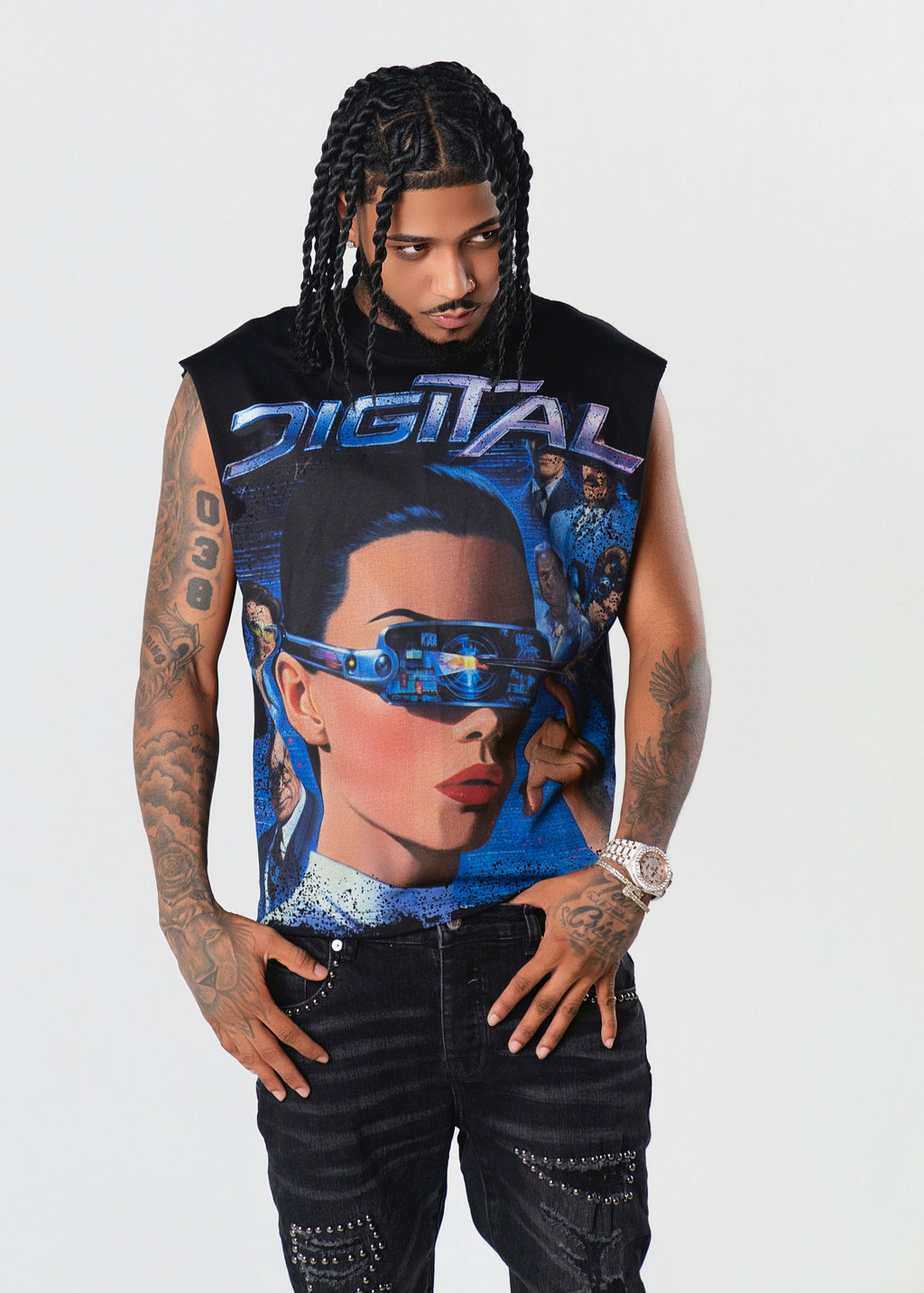 DIGITAL VIRTUAL GIRL SLEEVELESS TEE