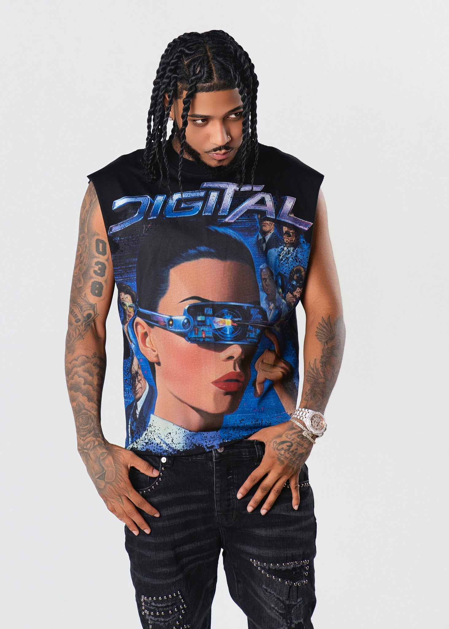 DIGITAL VIRTUAL GIRL SLEEVELESS TEE