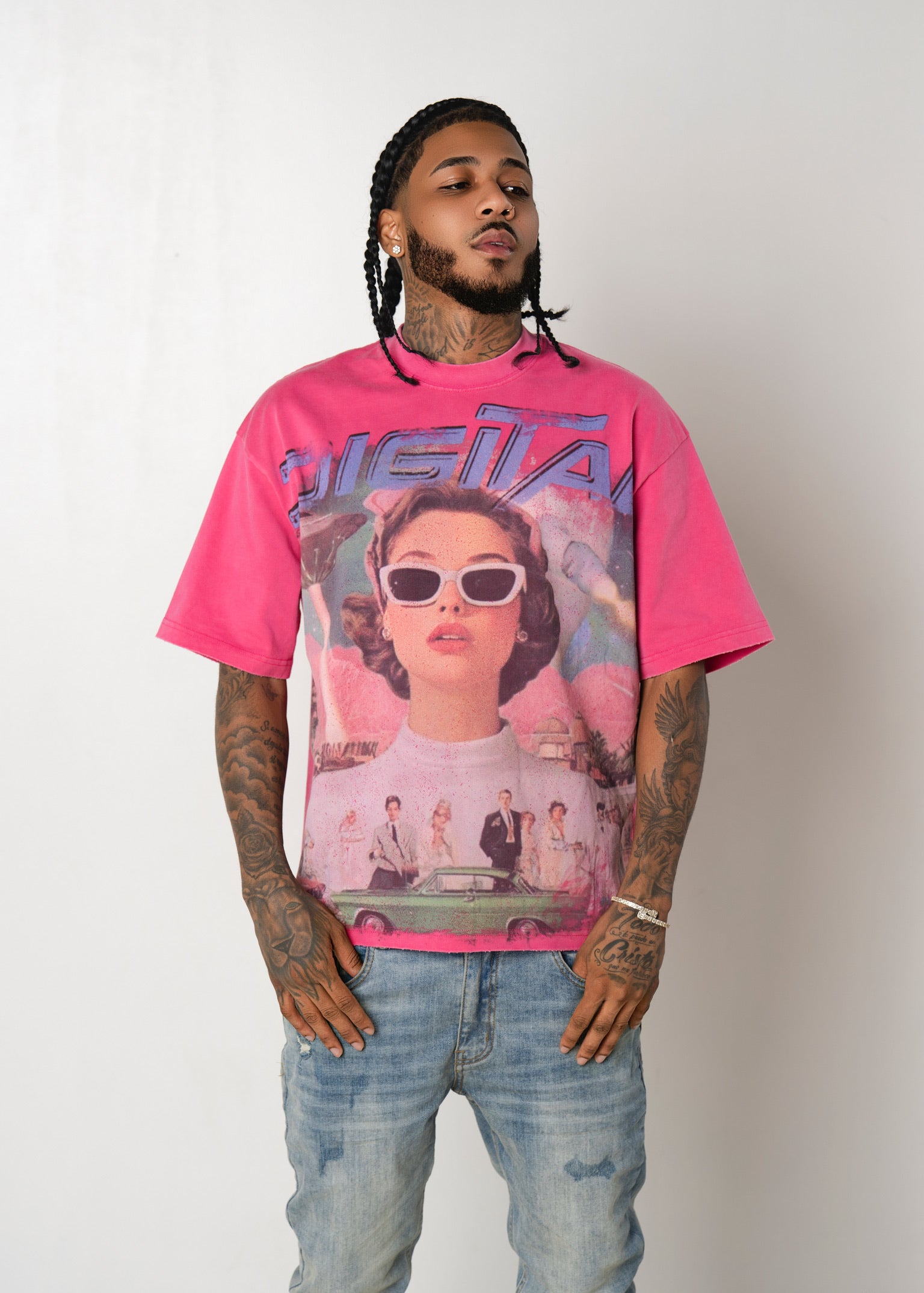 Old pink digital T-shirt