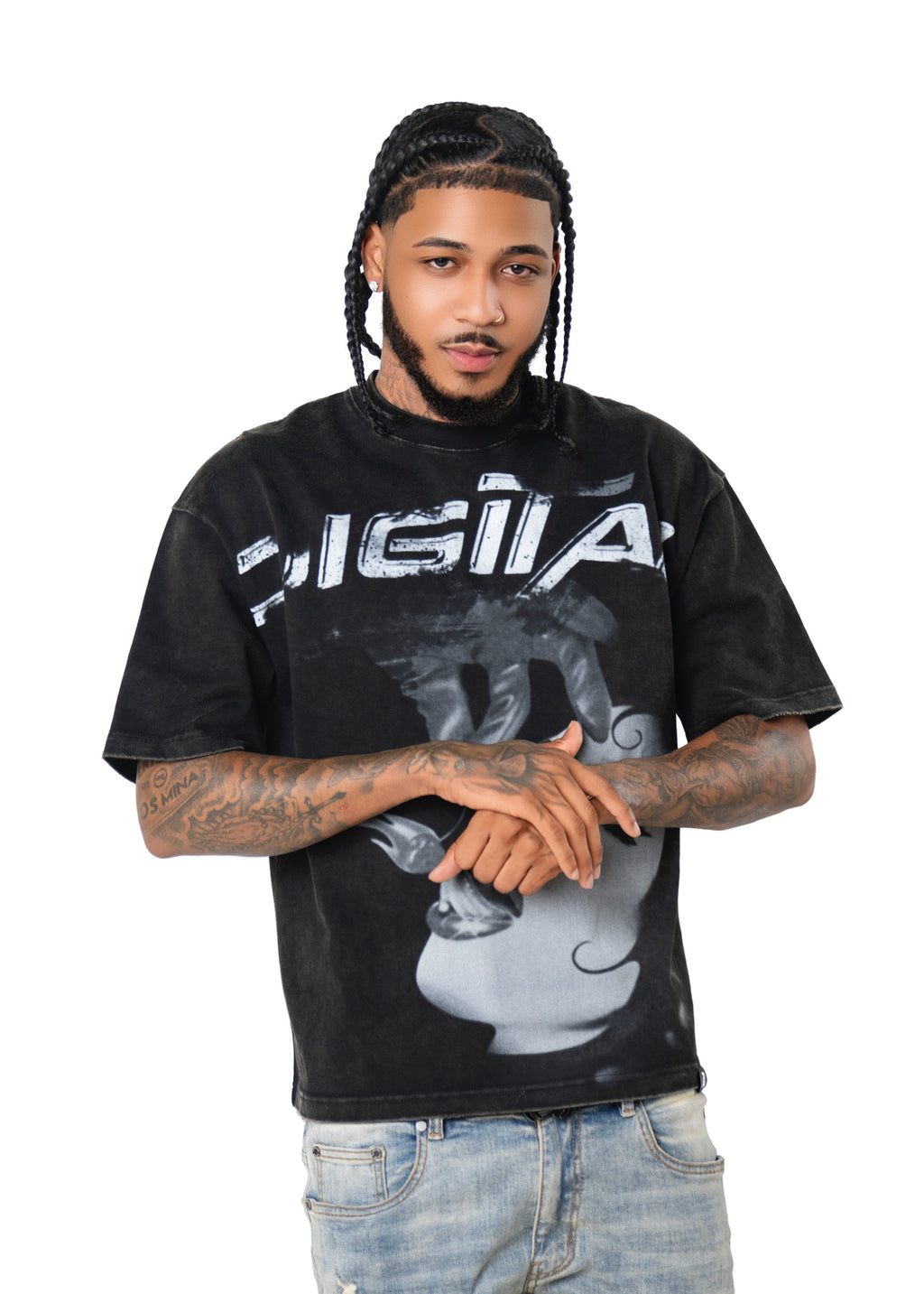 Wild cherry digital T-shirt - washed